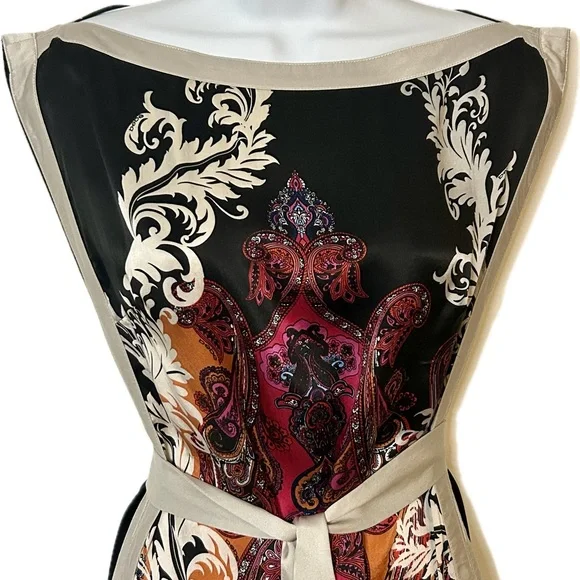 Bebe | 100% Silk Tunic Blouse w/ Wrap - Size XS - Paisley Print - Picture 1 of 9